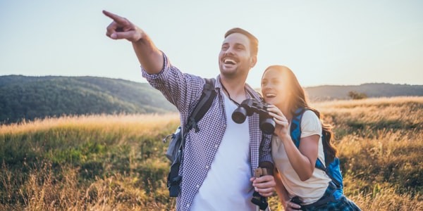 Patients hiking after laser eye surgery recovery in Iowa.